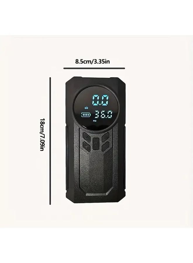 أسود 9 في 1 شاحن بطارية سيارة مع مضخة هواء 150 رطل لكل بوصة مربعة ومنفاخ إطارات USB C - Image 3
